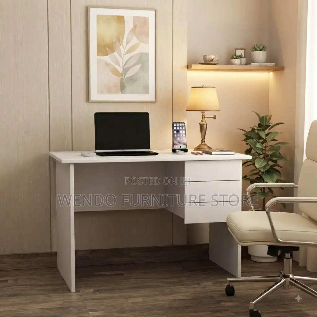 Office Desk; 0.9 Meters White Clereric Office Home Desk