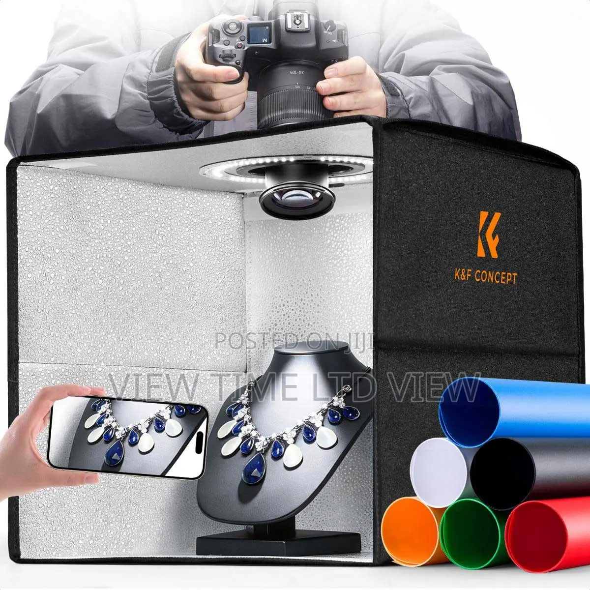 K F Concept 40cm Photography Light Box With 6 Backdrops