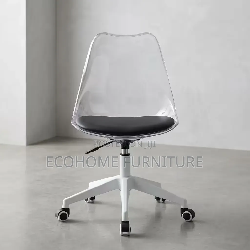 Office Chair Modern Clear Acrylic Swivel With Wheels