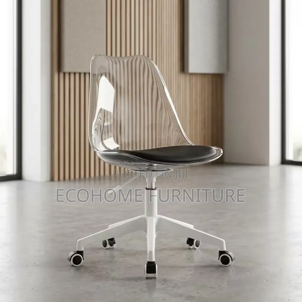 Office Chair Modern Clear Acrylic Swivel With Wheels