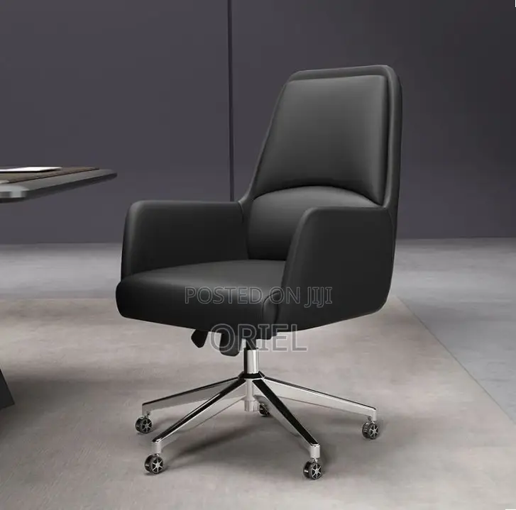 Office Chair : Premium Mid-Back Leather Office Chair