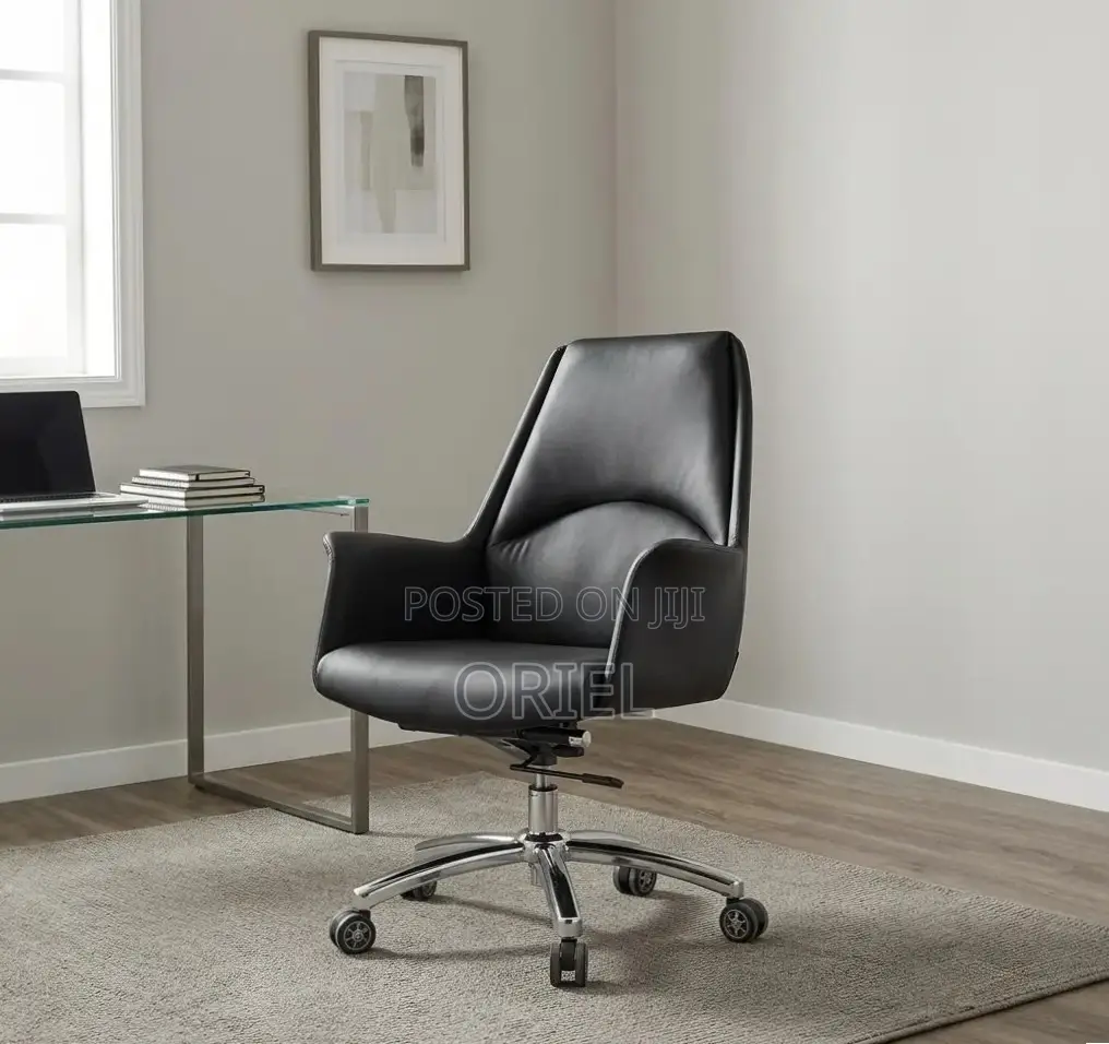 Office Chair : Premium Mid-Back Leather Office Chair