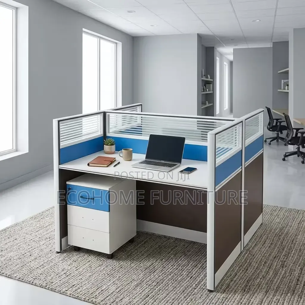 Office Workstation 2 Way Staff Desk With Partition