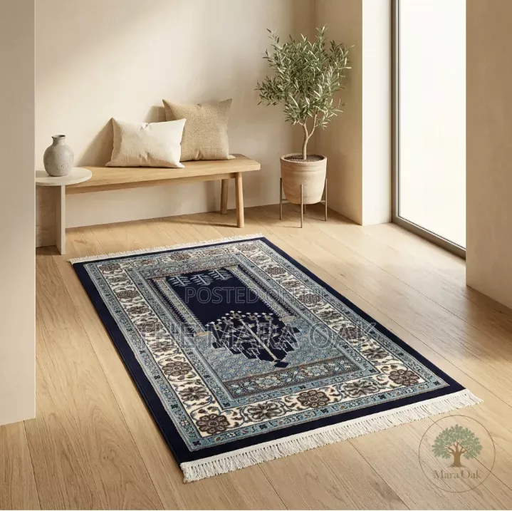 Premium Islamic Wedding Gift - Navy Blue/Tree-of-Life Motif Prayer Rug