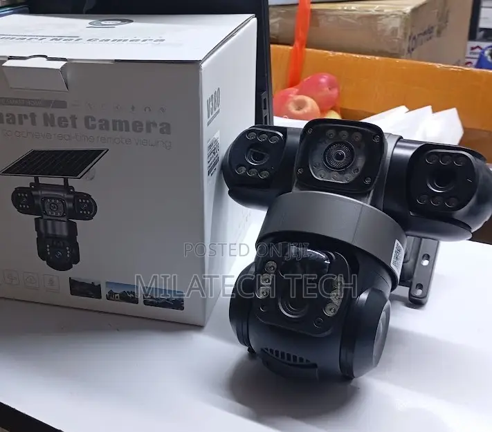 Triple Lens 4G Camera With Alarm Siren Color Night Vision