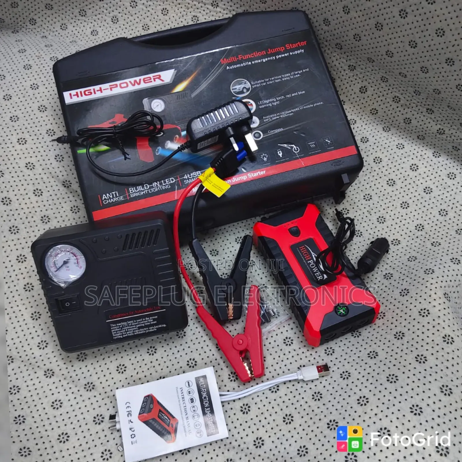 Portable Car Battery Jump Starter – Emergency Roadside Starter Kit