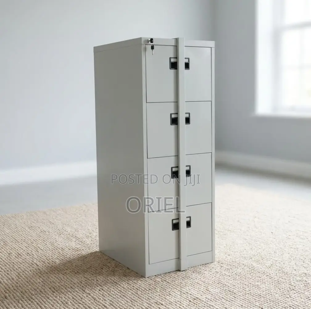 Office Cabinet : 4-Drawer Lockable Cabinet With Bar