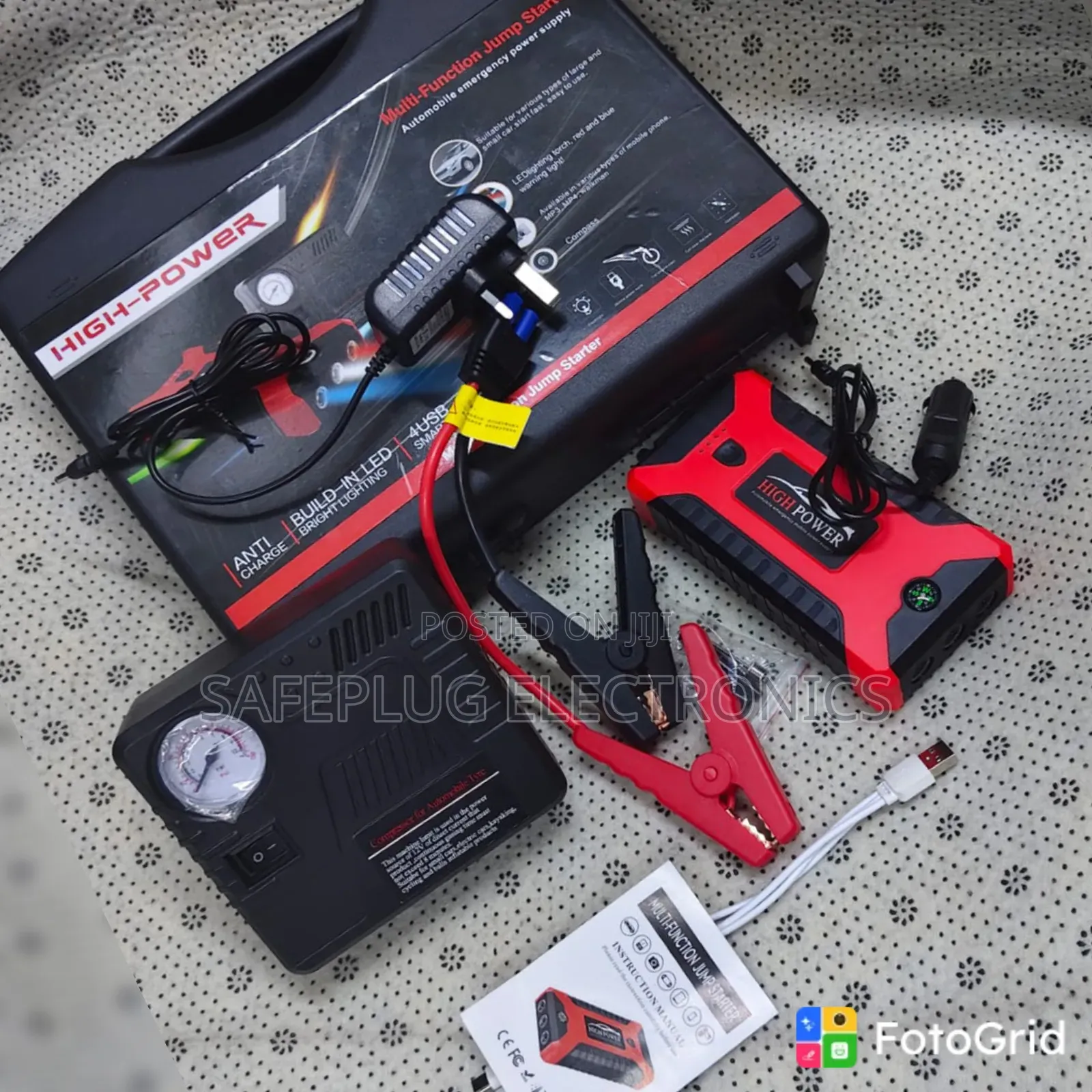 Heavy Duty Vehicle Jump Starter – Emergency Battery Booster Kit