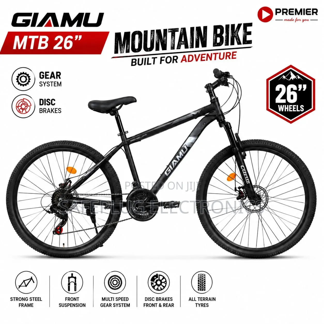 26′′ MTB Mountain Bicycle – All-Terrain Bike for Outdoor Adventures