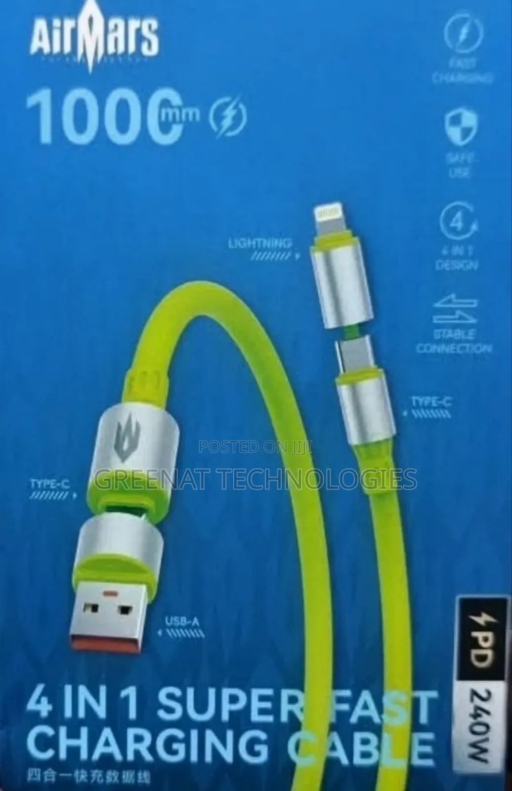 AirMars 4-in-1 Silicone Cable
240W Super Fast Charging