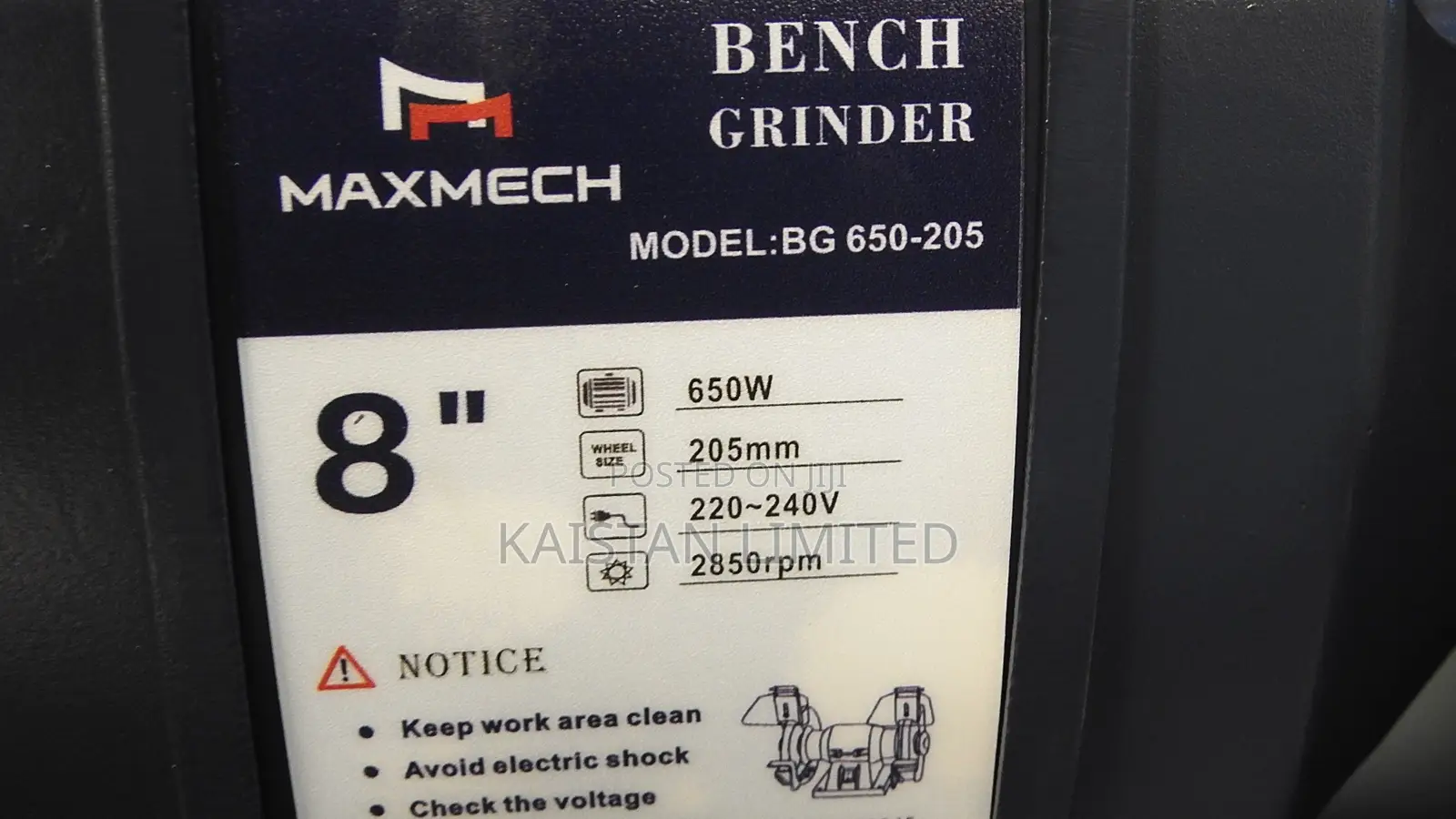 Maxmech 650W Heavy Duty 8 Inch Bench Grinder