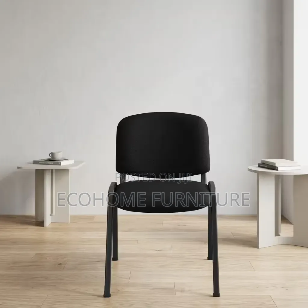 Tosca Visitor Chair Black Padded With Armrests