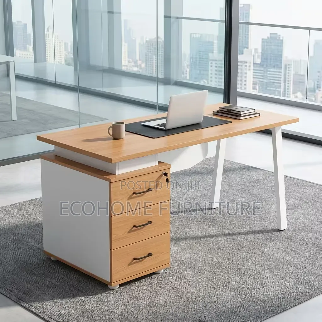 Office Desk Modern Workstation With 3 Drawer Pedestal