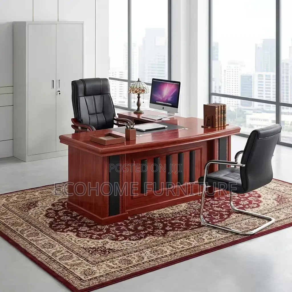 1.6m Executive Office Desk Large Wooden With Leather Top