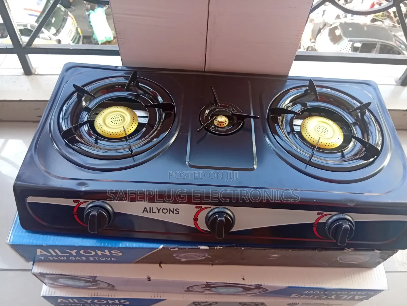 Ailyons Stainless Steel 3-Plate Gas Cooker – Heavy Duty Kitchen Stove