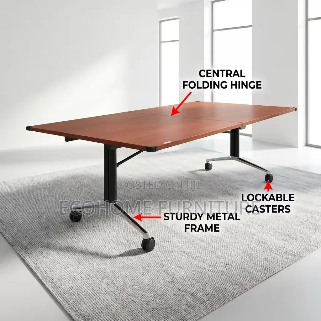 Folding Table Training Conference With Lockable Casters
