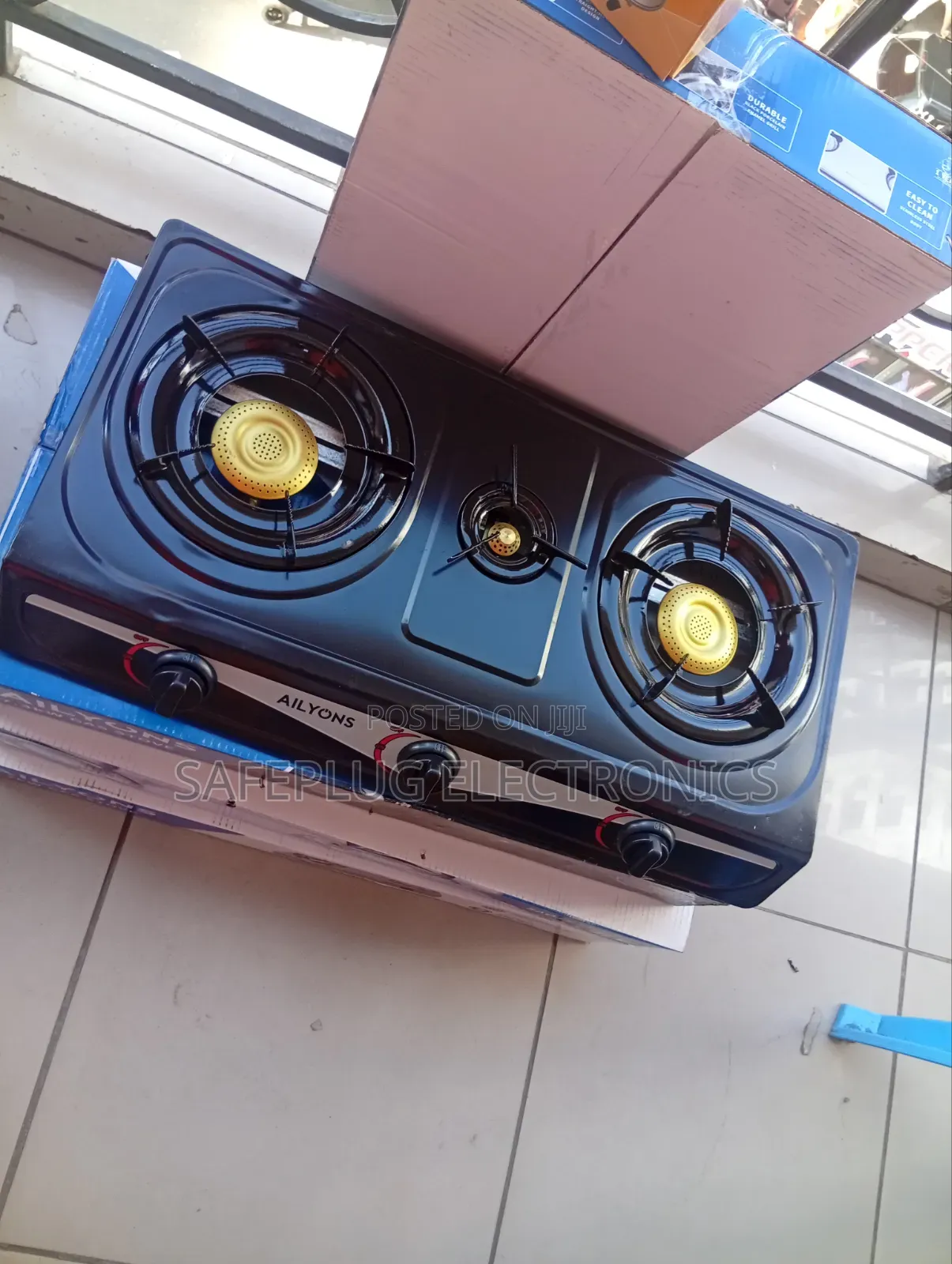 Ailyons 3-Burner Stainless Steel Gas Cooker – Durable Kitchen Stove