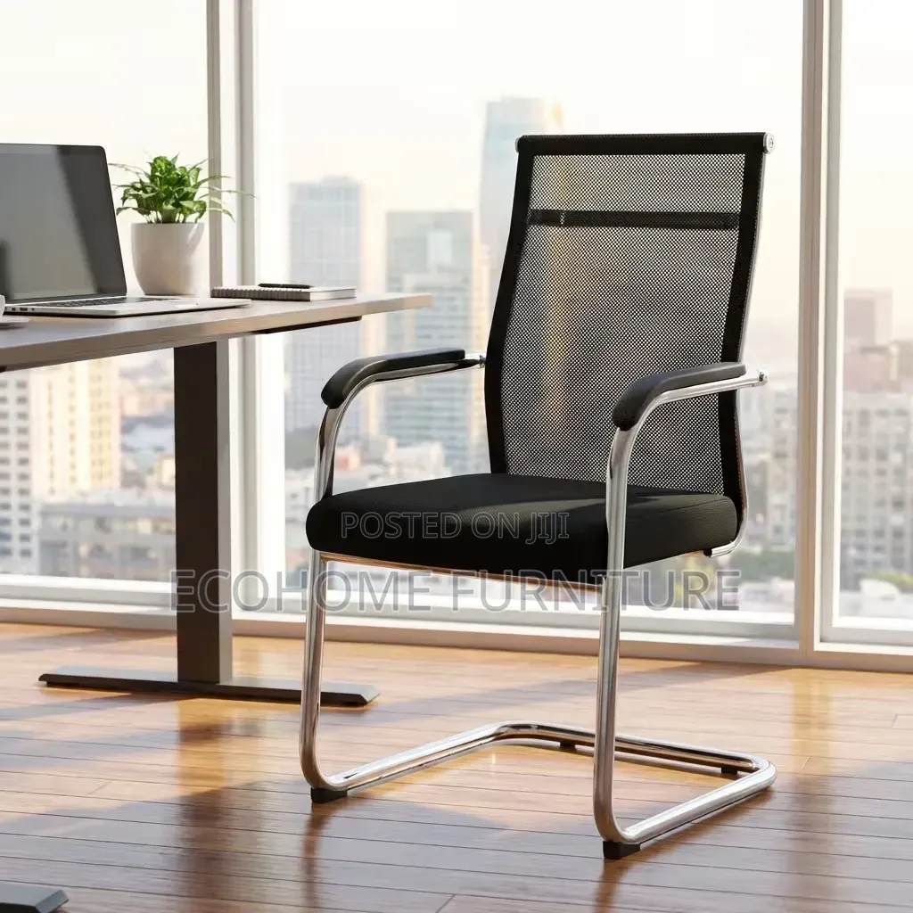 Visitor Chair Mesh Back With Chrome Frame Armrests