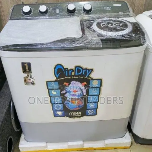 Mika Twin Tub Washing Machine, 10Kg Semi Automatic- White