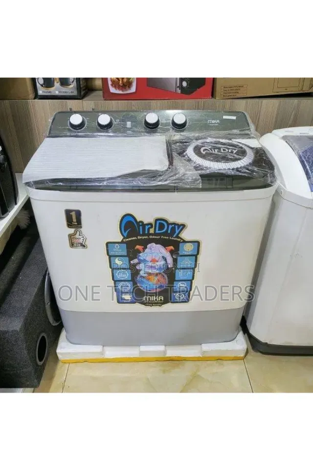 Mika Twin Tub Washing Machine, 10Kg Semi Automatic- White
