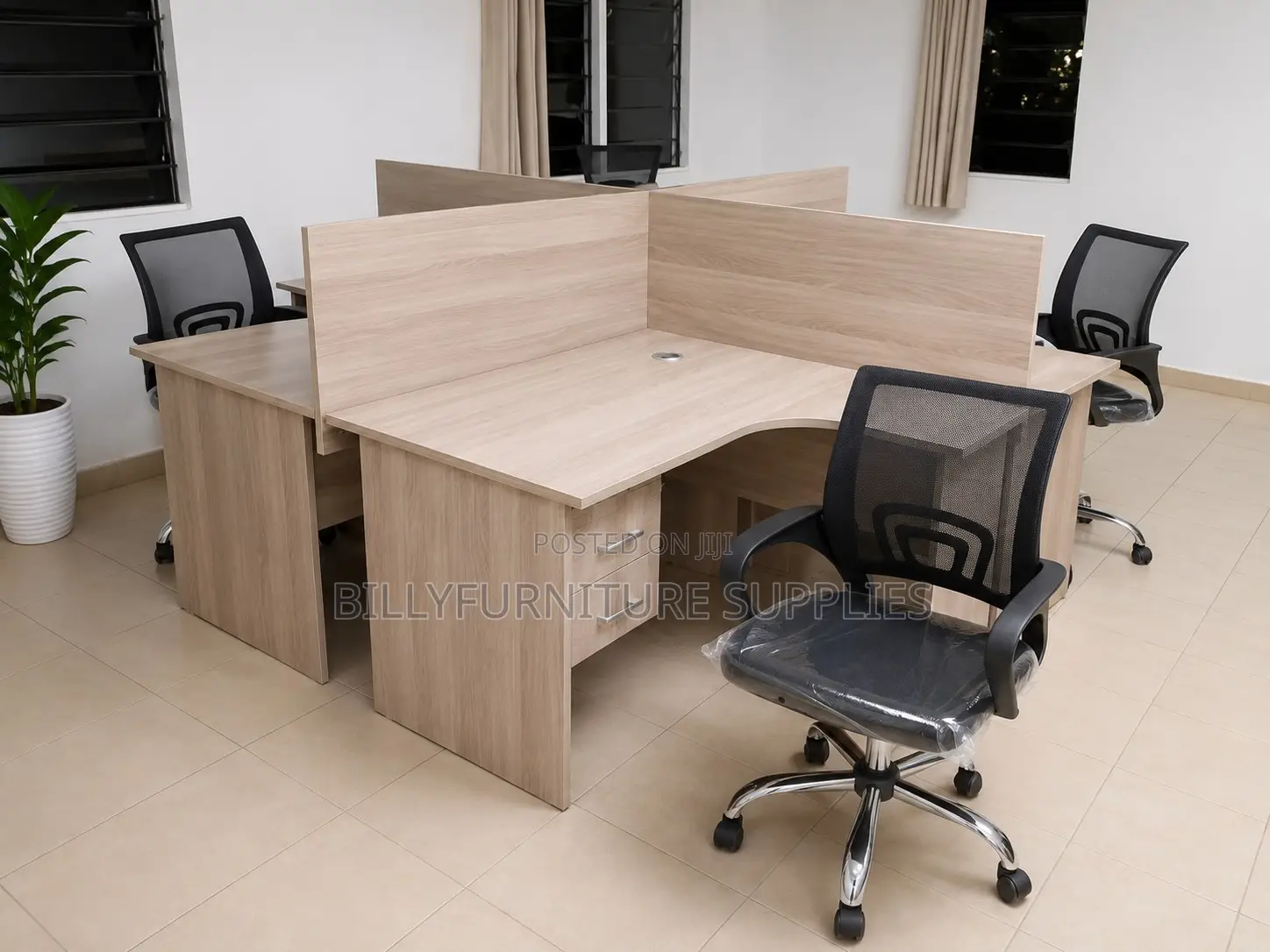4 Way Workstation Nairobi | Modern Office Partition Desks