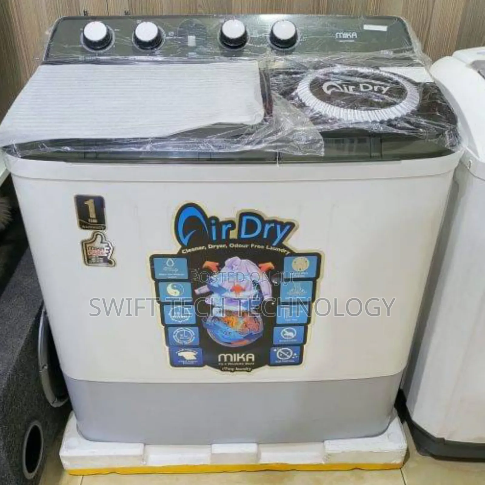 Mika Twin Tub Washing Machine, 10Kg - White