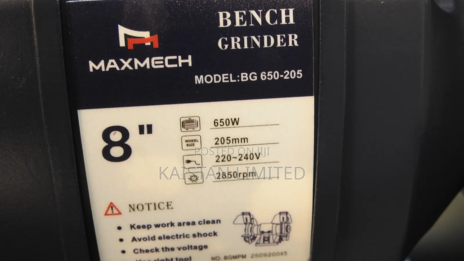Maxmech 8 Inch Bench Grinder 650W 2850 RPM