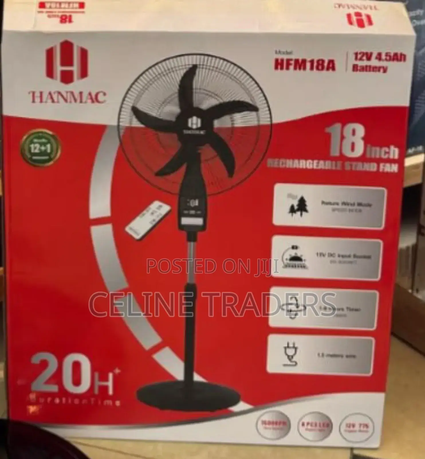 Reachargeable Hanmac 18 Inches Standing Fan