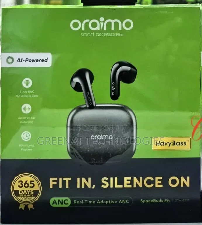 Oraimo SpaceBuds Fit OTW-627S AI Powered ANC Earbuds