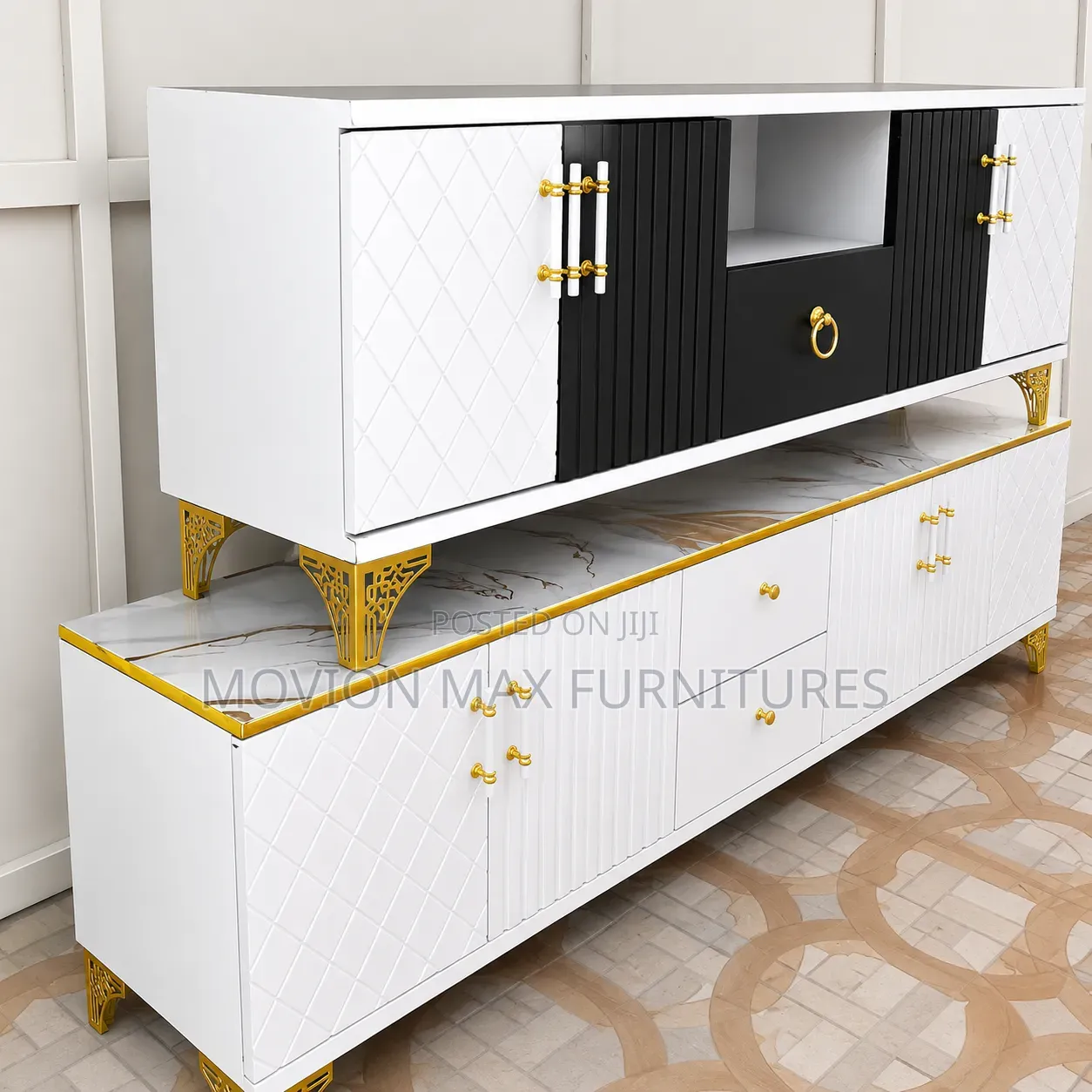 TV Stand TV Stands, White/Black TV Stands