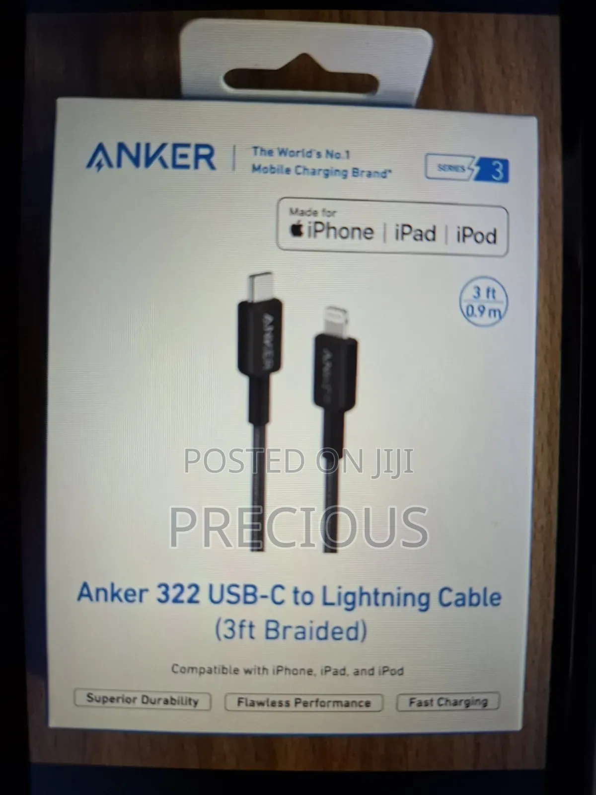 Anker 322 USB-C to USB-C Cable (3ft Braided) Black