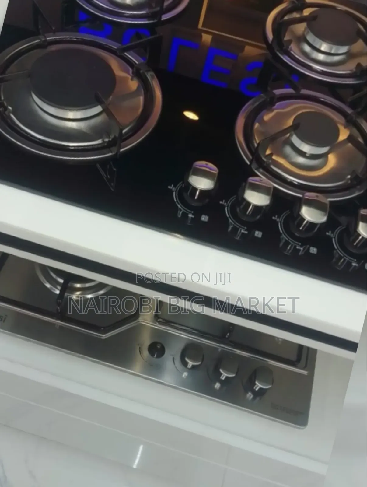 Bolesi Hob 4 Gas Burners Inbuilt Glass Tampered Gas Hob