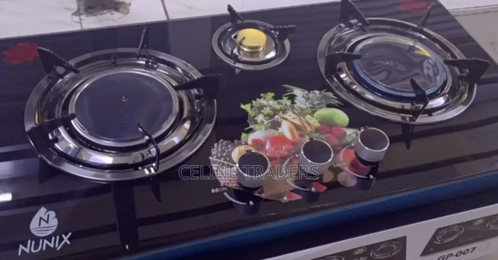 3-Burner Glass Top Gas Cooker
