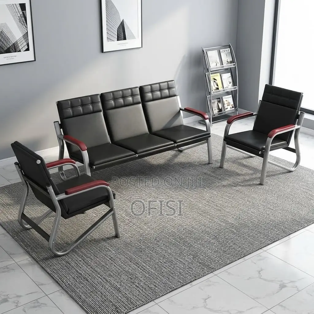Office Sofa; 5-Seater Office Leather Lobby Sofa