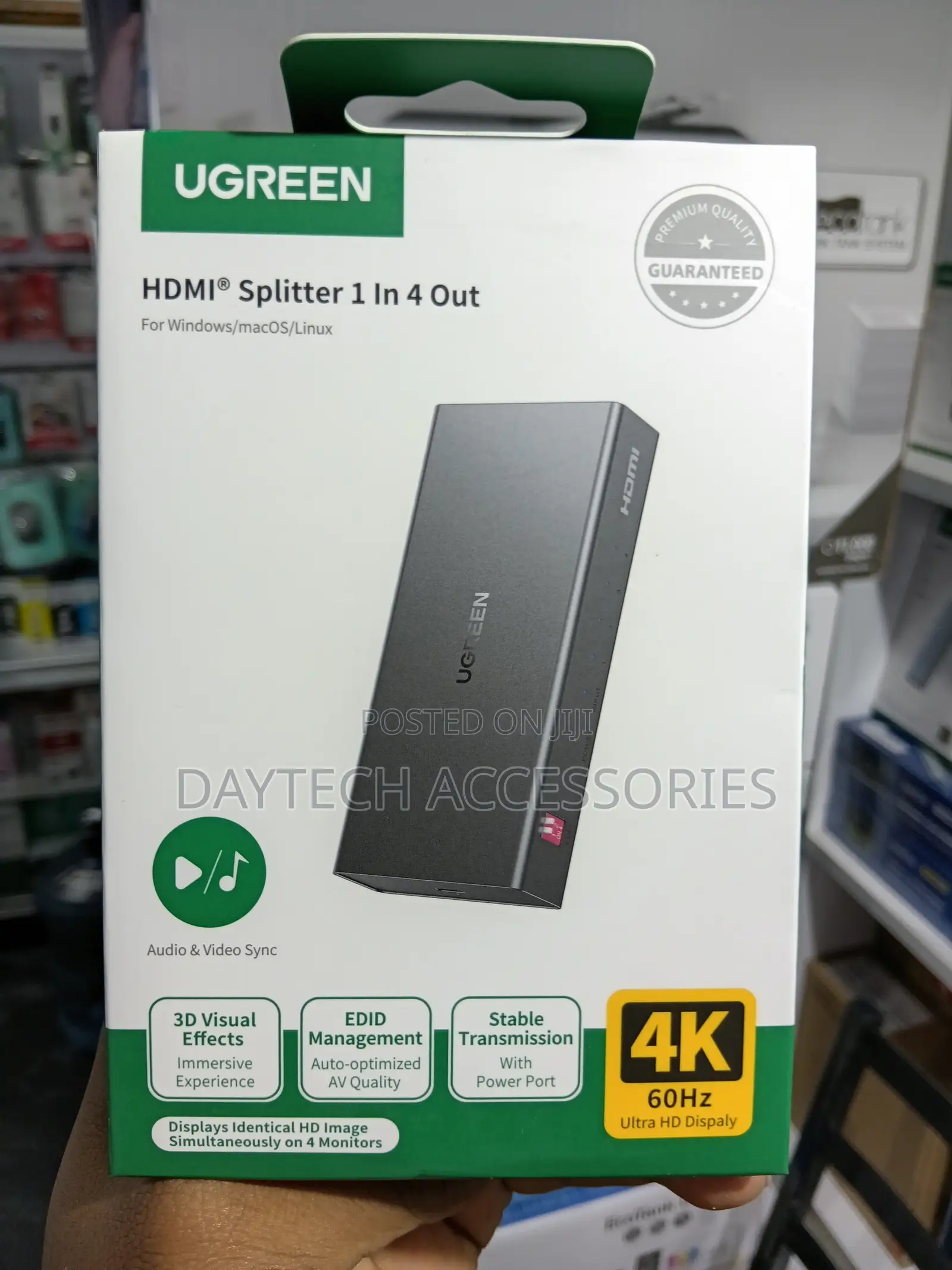 UGREEN HDMI Splitter 1 in 4 Out at 60Hz 18Gbps - Black