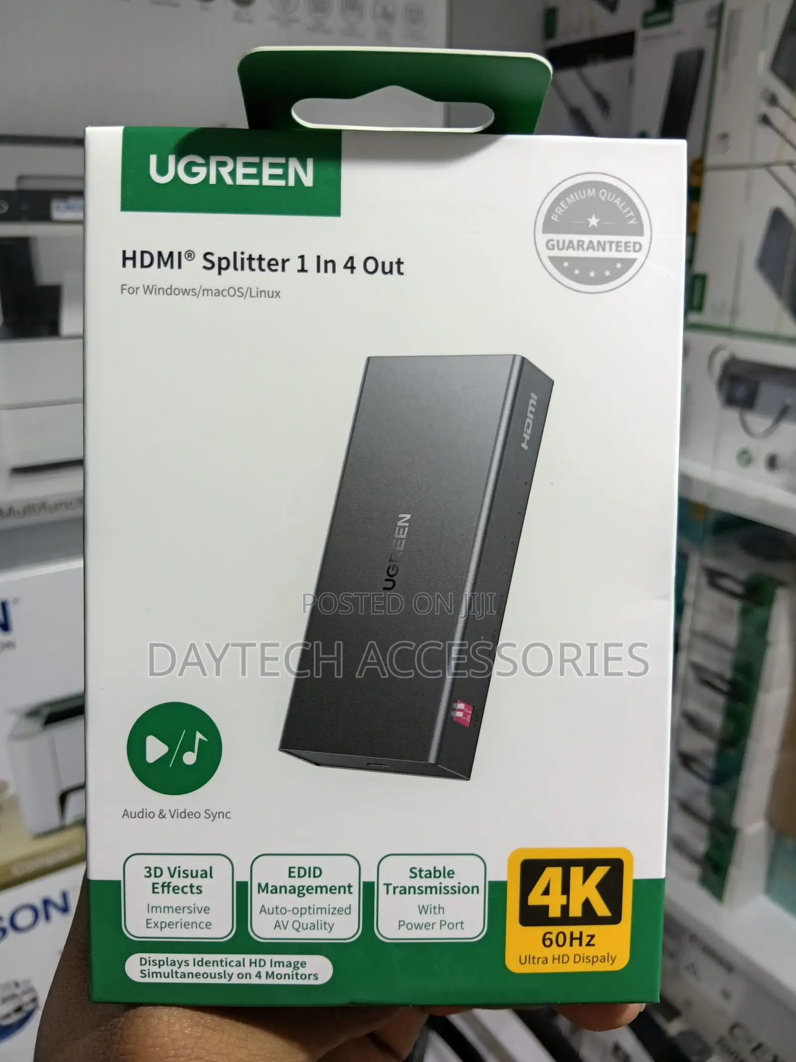 UGREEN HDMI Splitter 1 in 4 Out at 60Hz 18Gbps - Black