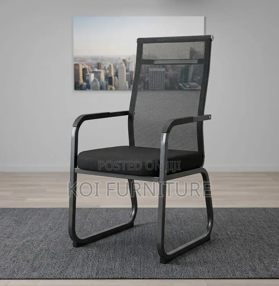 Office Chairs; Mesh Backrest Sled Reception Seat