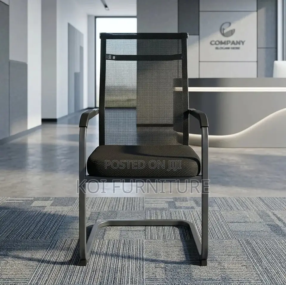 Office Chairs; Mesh Backrest Sled Reception Seat