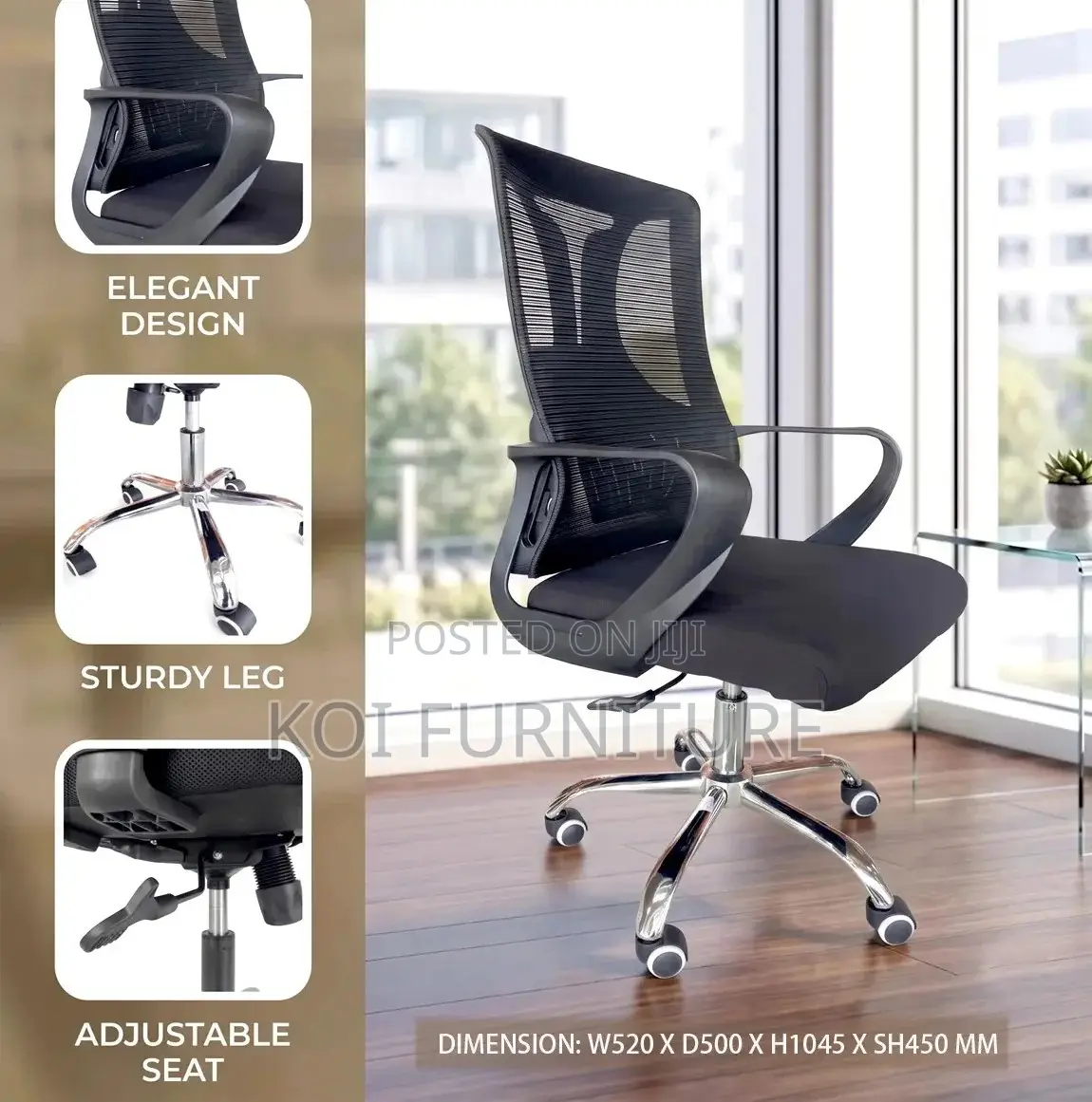Office Chairs; Mid Back Ergonomic Secretary Seat