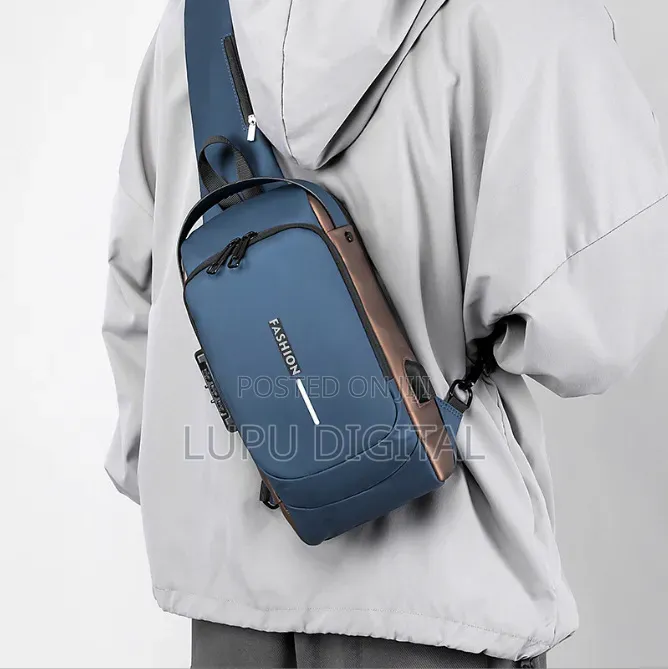 Men's Chest Bag With Password Lock Anti-Theft Riding Bag
