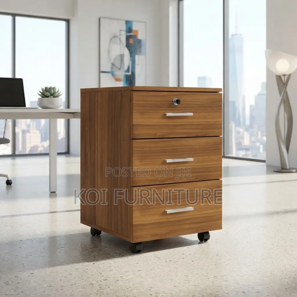 Office Cabinet; Three Drawers Wooden Pedestal Cabinet
