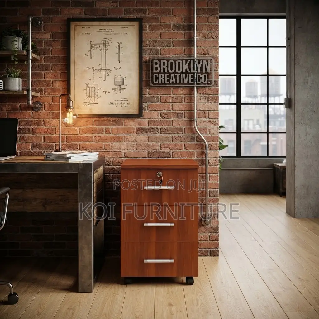 Office Cabinet; Three Drawers Wooden Pedestal Cabinet
