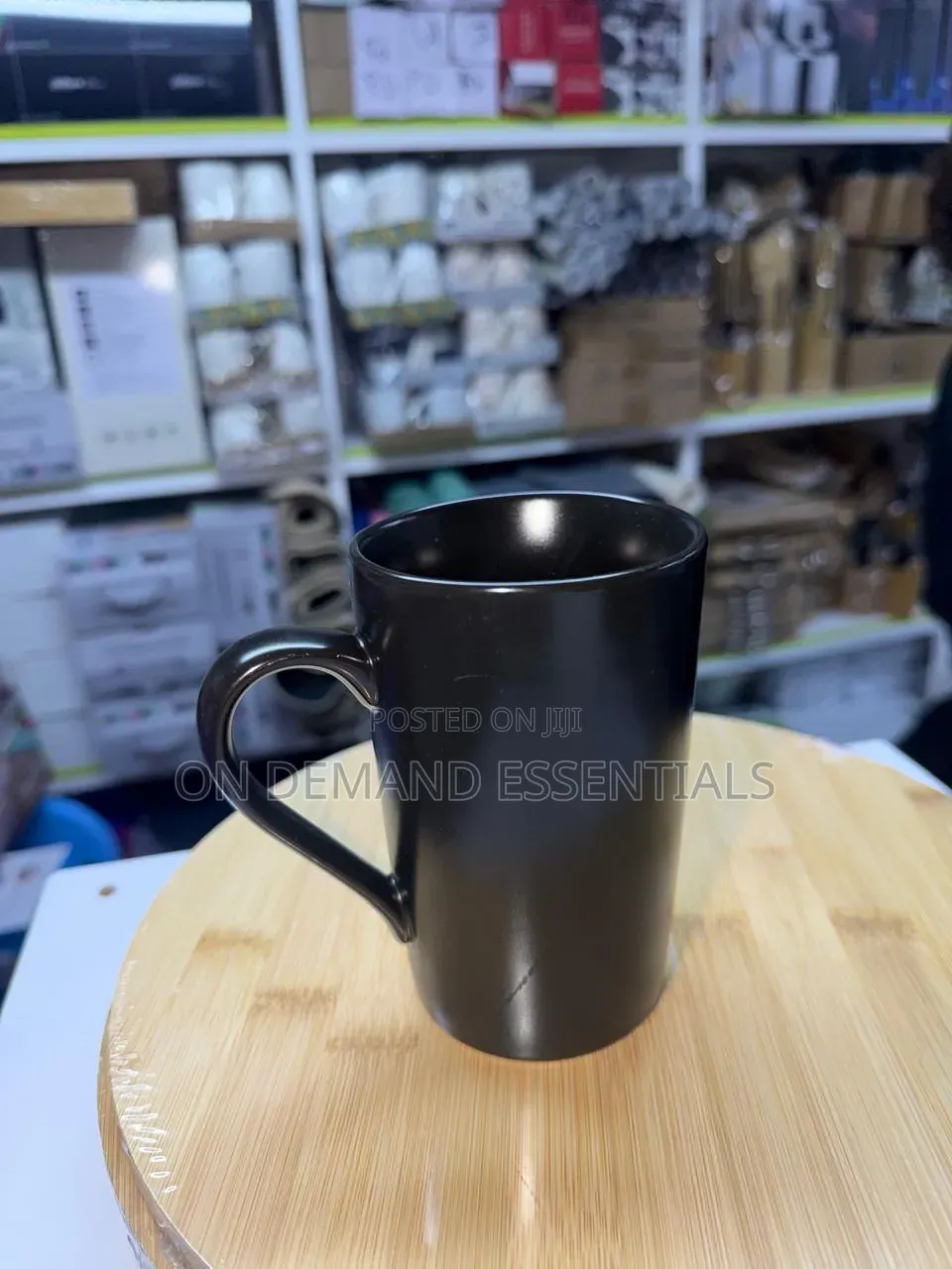 Black Long Ceramic Mugs 500ml Available