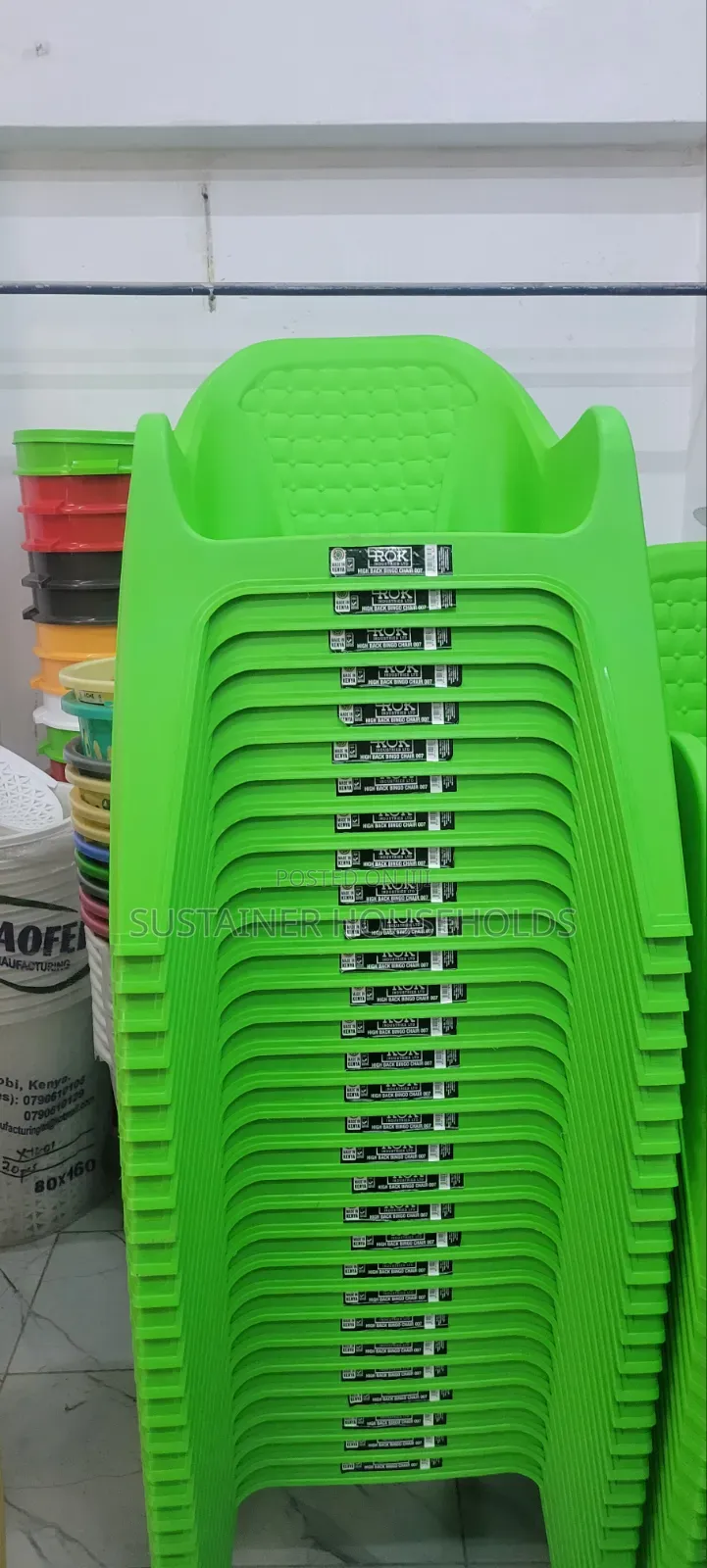 Bright Green Fancy Rok Plastic Chairs