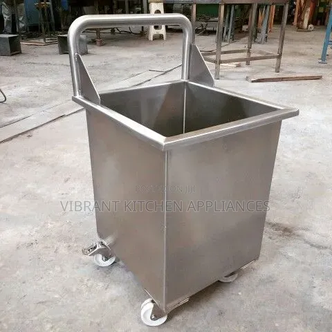 Stainless Steel Movable Storage Bin on Wheels