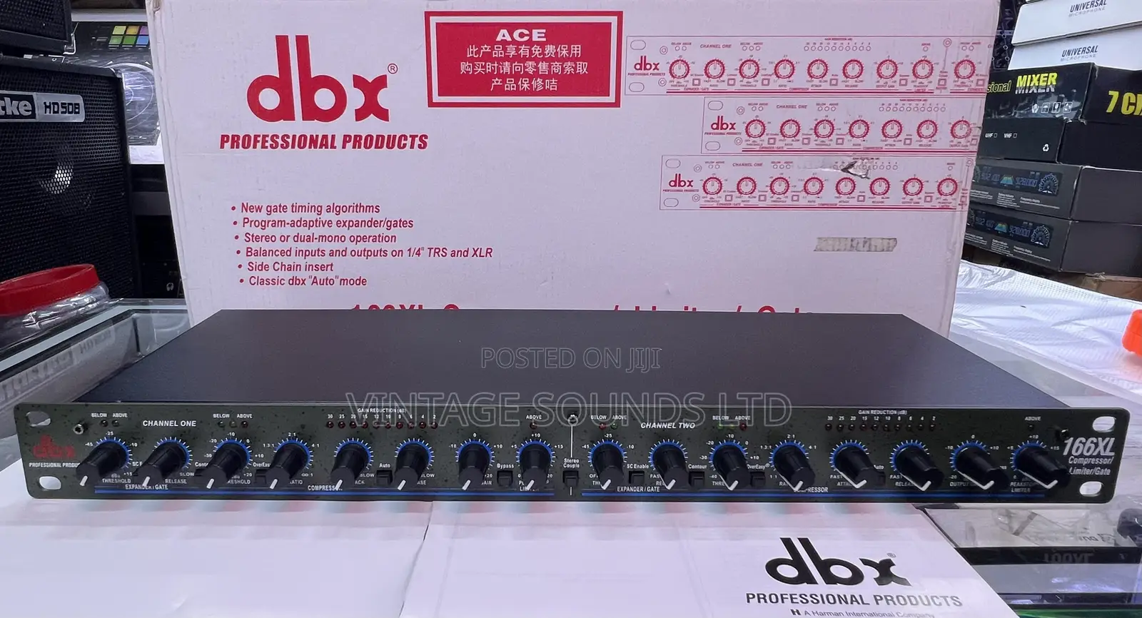 DBX 166XL Dual-Channel Compressor / Expander / Gate / PeakStop Limiter