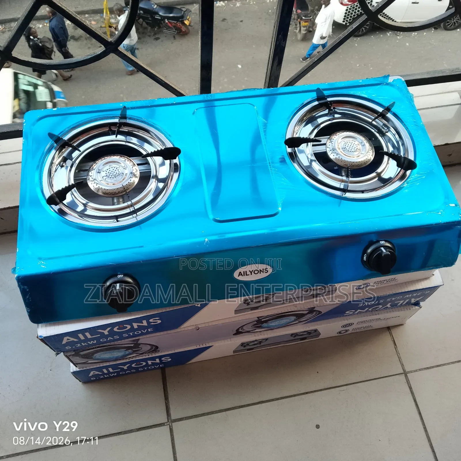 Ailyons Double Burner Tabletop Gas Stove – Durable Stainless Body