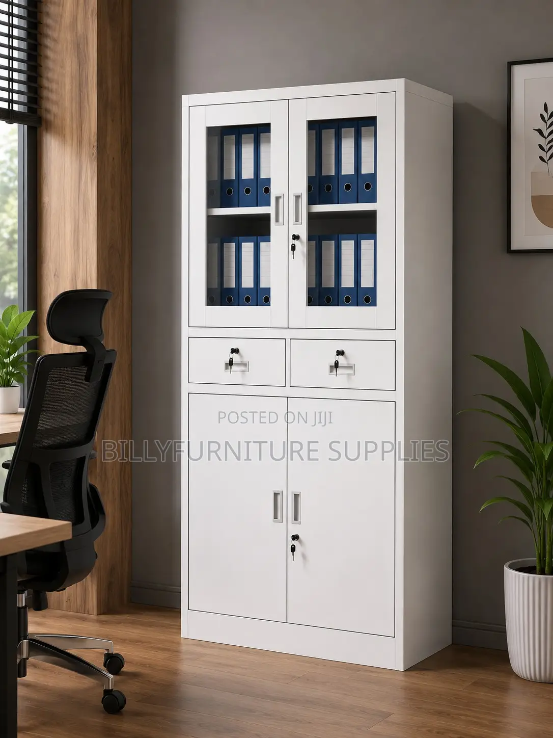 6-Door Storage Cabinet | Lockable Glass Filing Document Cabinet