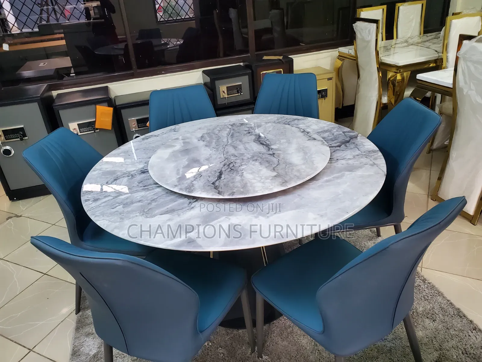 7-Piece Marble Dining Table With 6 Chairs