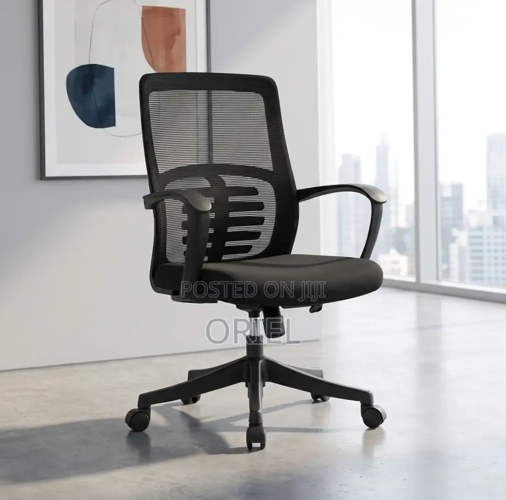 Office Chair : Mid-Back Swivel Base Staff Chair